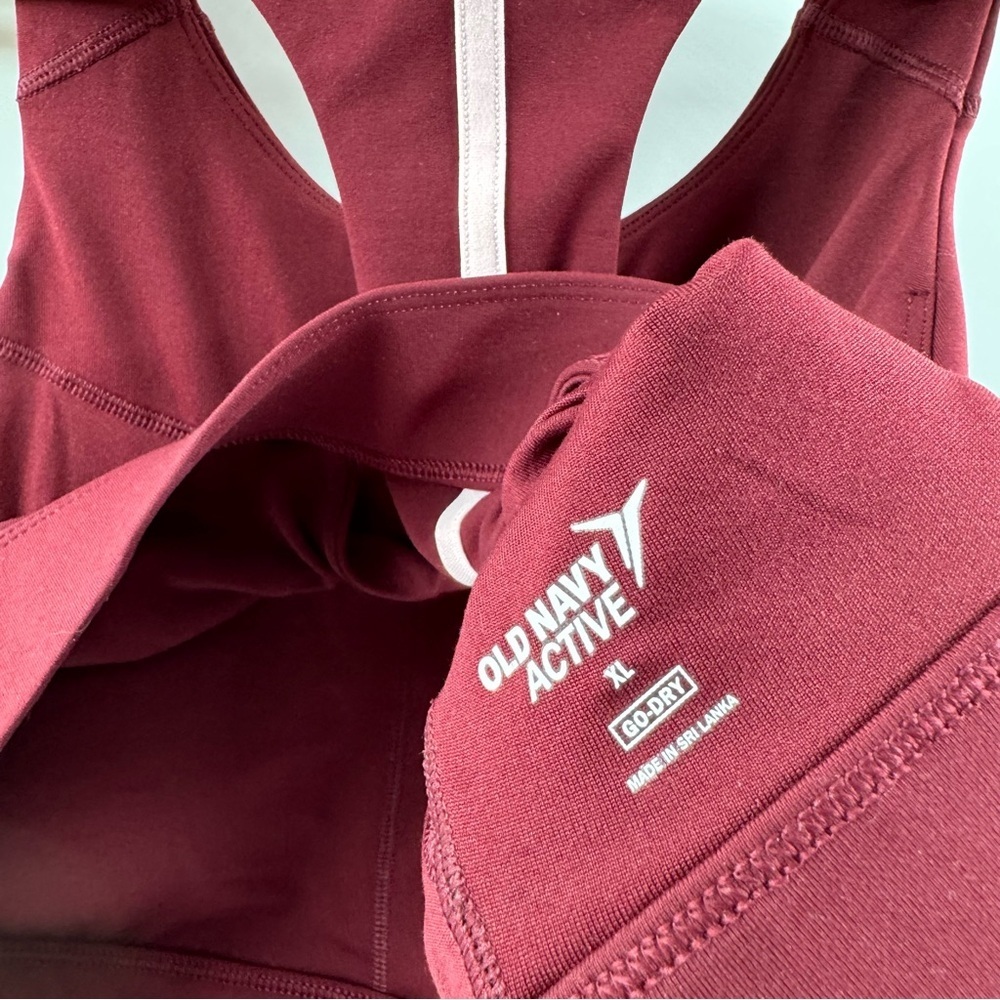 Old Navy Active Go-Dry Maroon Racerback Sports Bra – Size XL - Picture 3 of 5